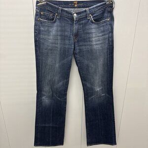 7 for All Mankind Jeans Womens 31 Blue Low Rise Bootcut Denim Made in USA 31x32